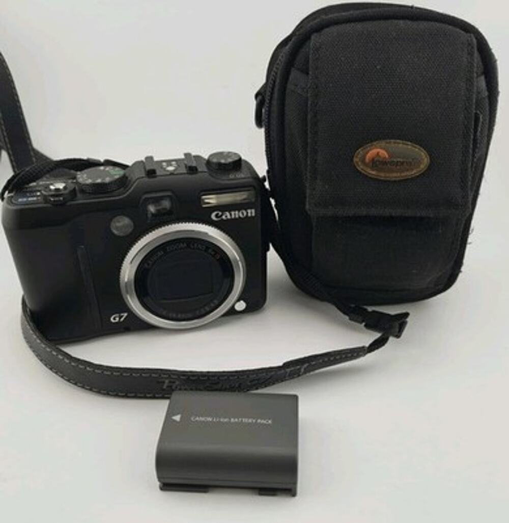 Canon PowerShot G7 10MP Digital Camera Black Tested Battery Case No Charger